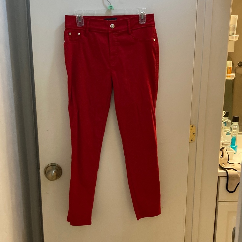 Vibrant Red Skinny Women's Pants